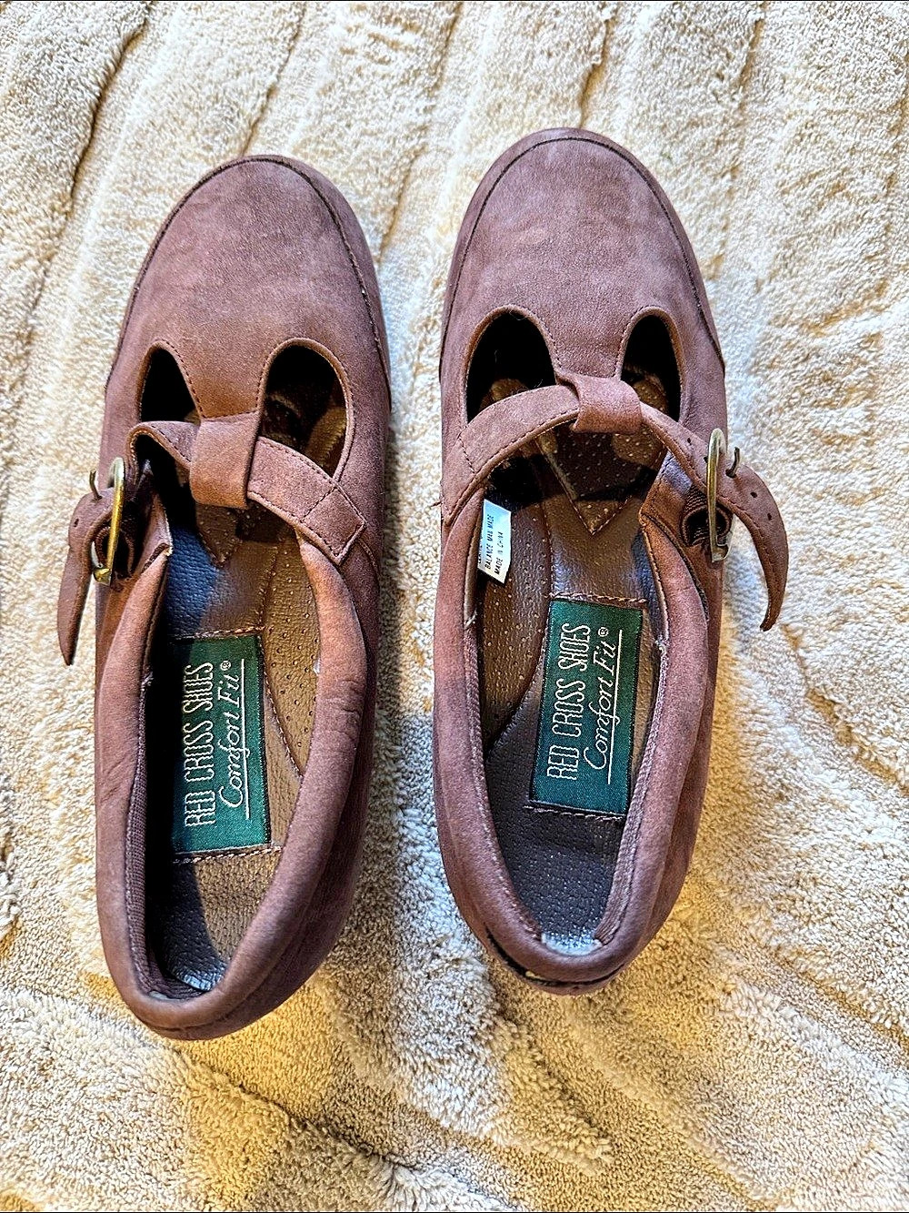 Red Cross shoes comfort fit Mary Jane Flats in Brown